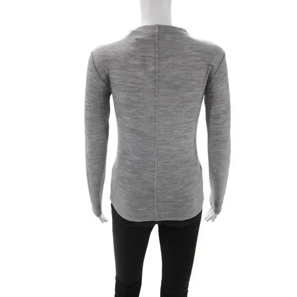 Vince Unisex Gray Wool Blend Mock Neck Pullover Long Sleeve Size XS - Picture 3 of 6